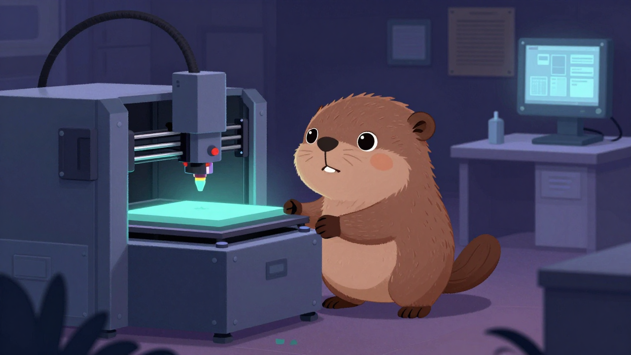 3D프린팅운영기사 직업 종사자가 업무를 수행하는 모습