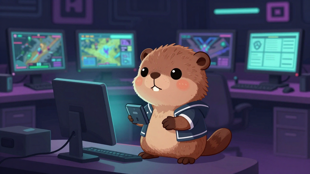 e스포츠기자 직업 종사자가 업무를 수행하는 모습