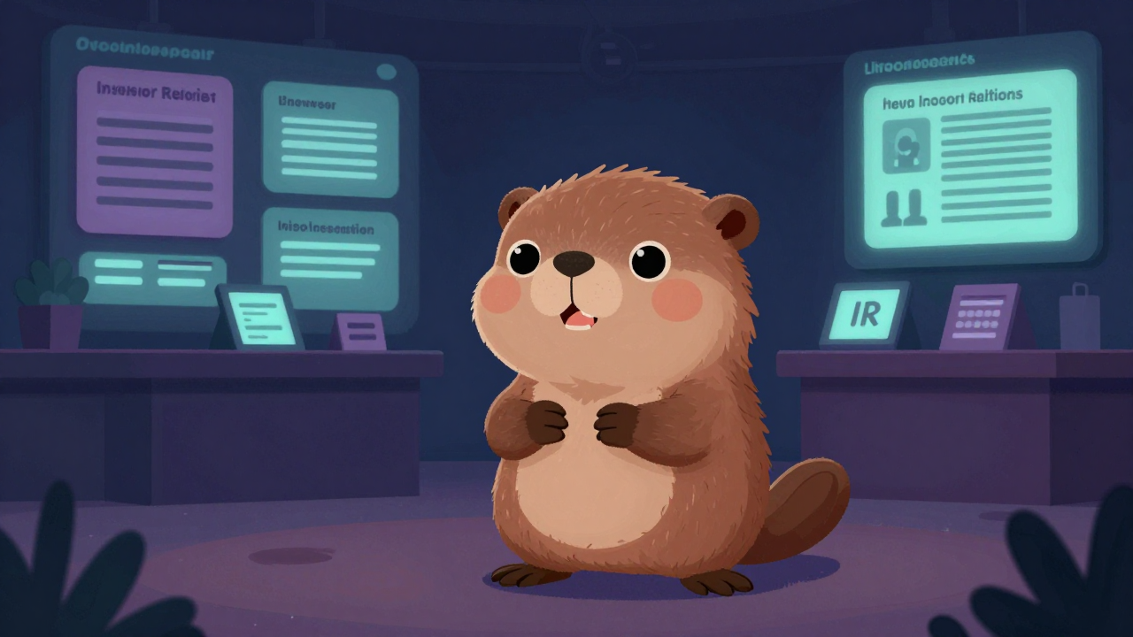 IR담당자 직업 종사자가 업무를 수행하는 모습