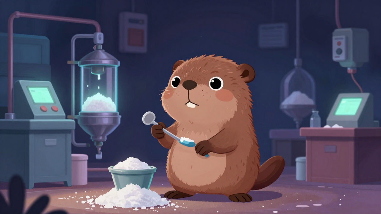 가공염제조원 직업 종사자가 업무를 수행하는 모습