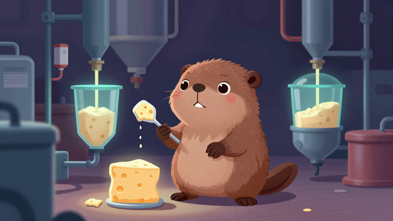 가공치즈원료유화원 직업 종사자가 업무를 수행하는 모습