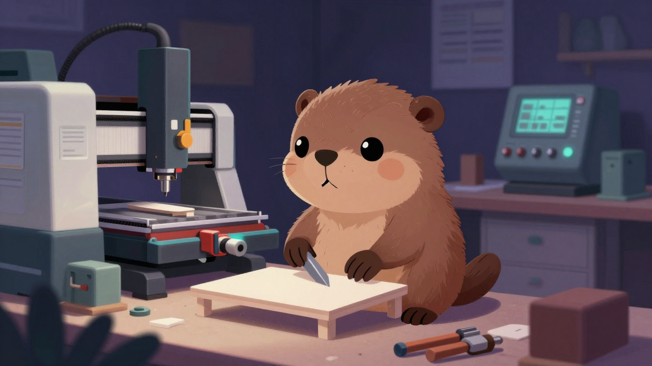 가구부품가공원 직업 종사자가 업무를 수행하는 모습