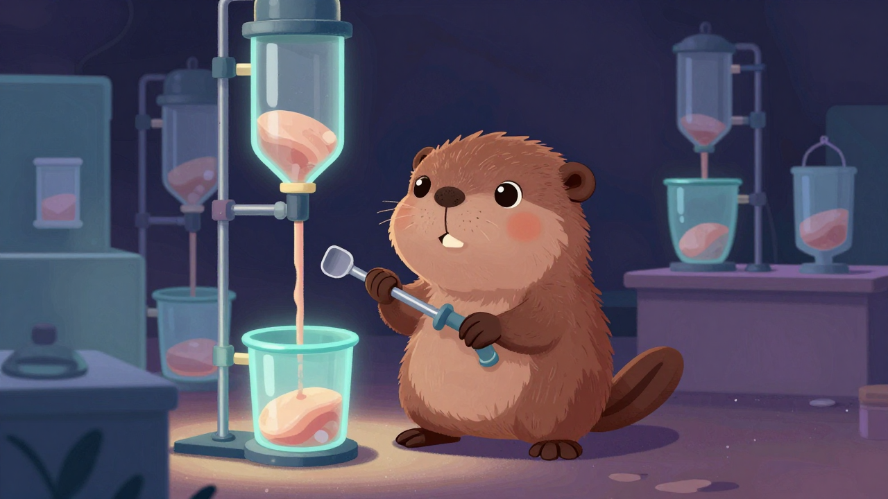 가금육엑기스추출원 직업 종사자가 업무를 수행하는 모습