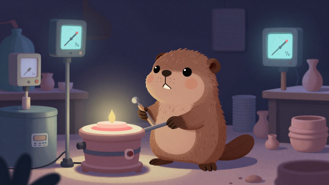 가마연소원 직업 종사자가 업무를 수행하는 모습