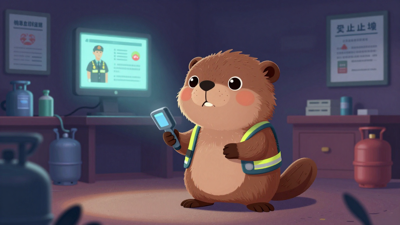 가스안전교육사무원 직업 종사자가 업무를 수행하는 모습