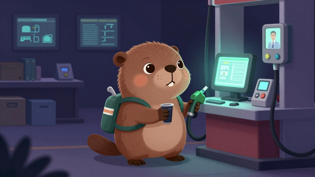 가스입출하관리원 직업 종사자가 업무를 수행하는 모습