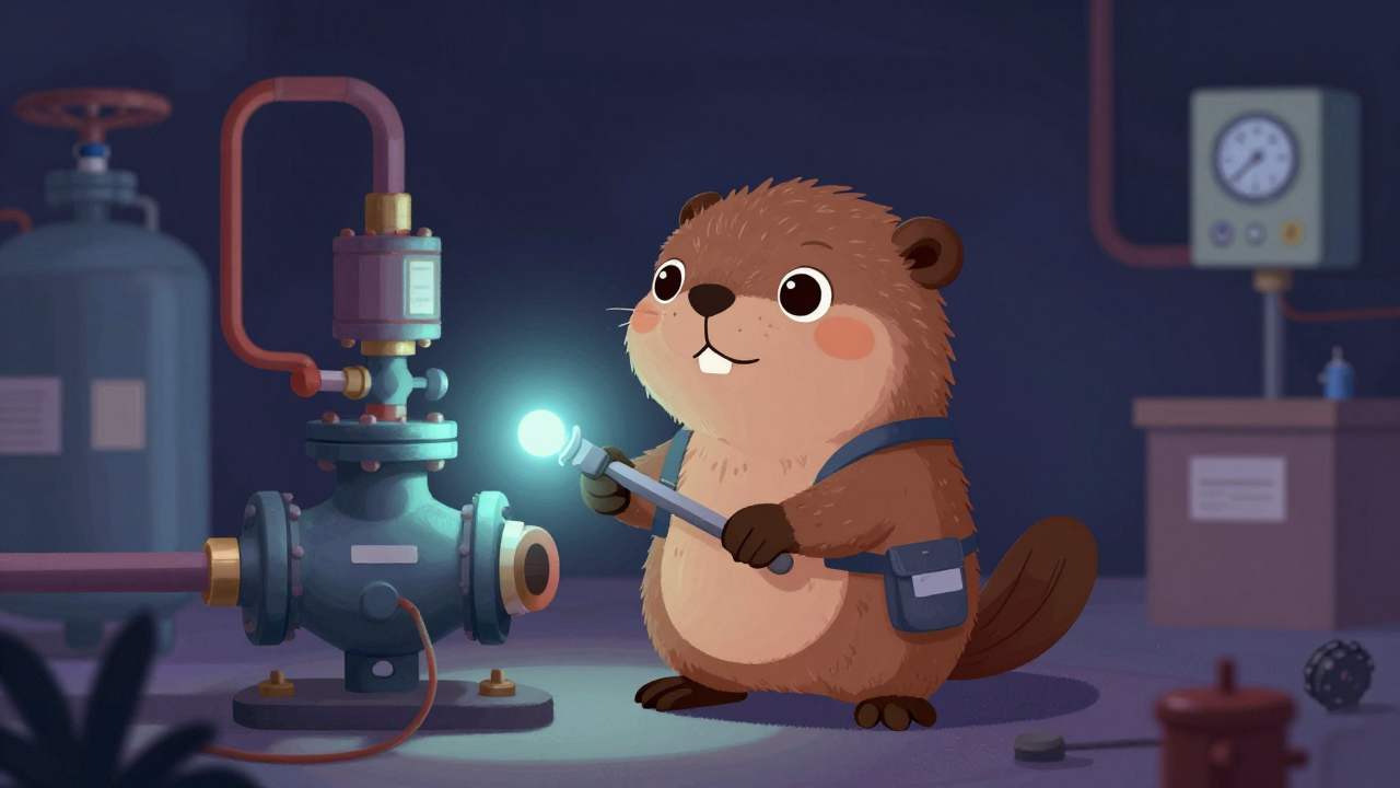 가스제조장치수리원 직업 종사자가 업무를 수행하는 모습