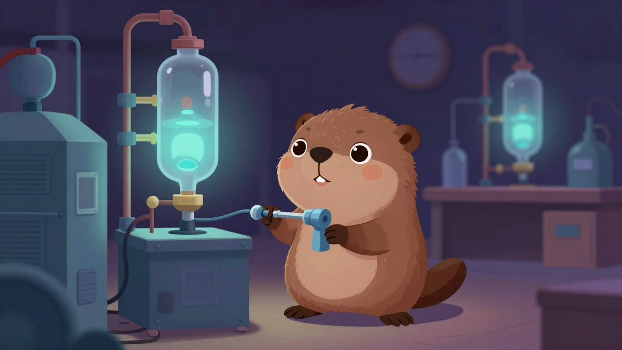 가스제조장치조작원 직업 종사자가 업무를 수행하는 모습