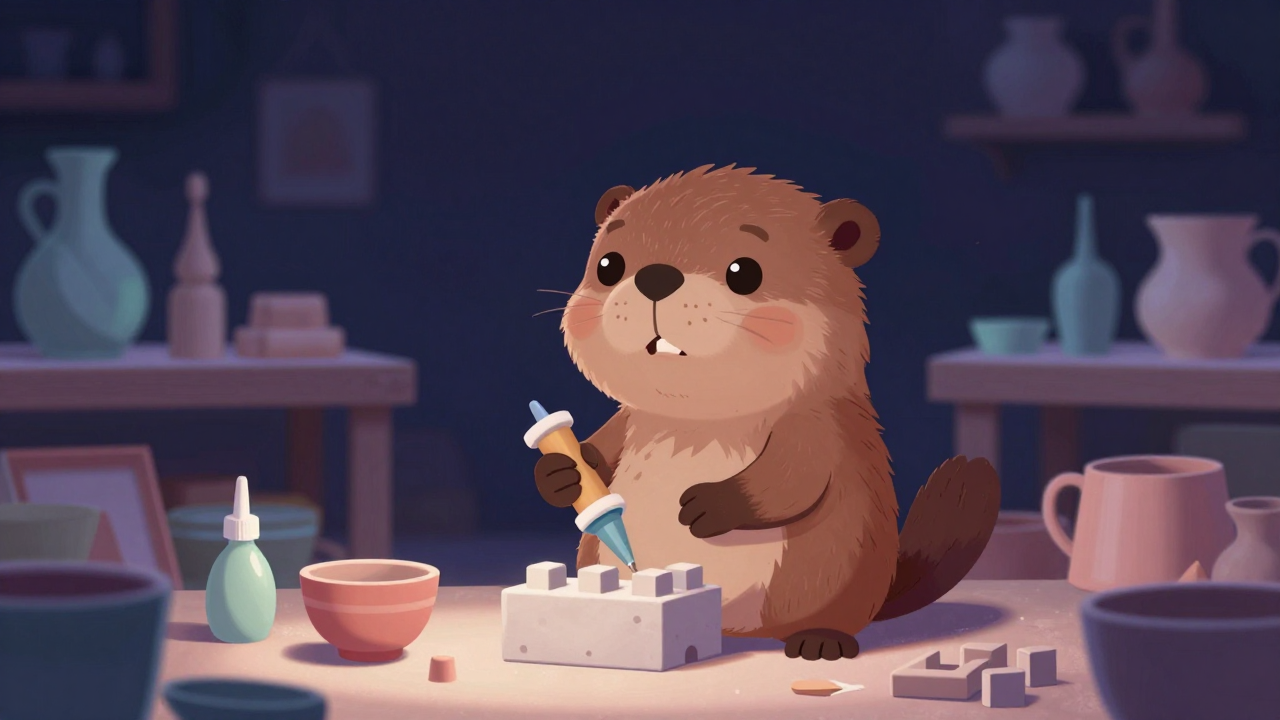 가정용도자기조립원 직업 종사자가 업무를 수행하는 모습