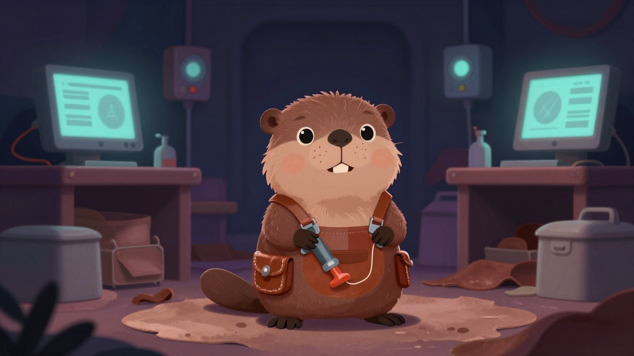 가죽건조반장 직업 종사자가 업무를 수행하는 모습