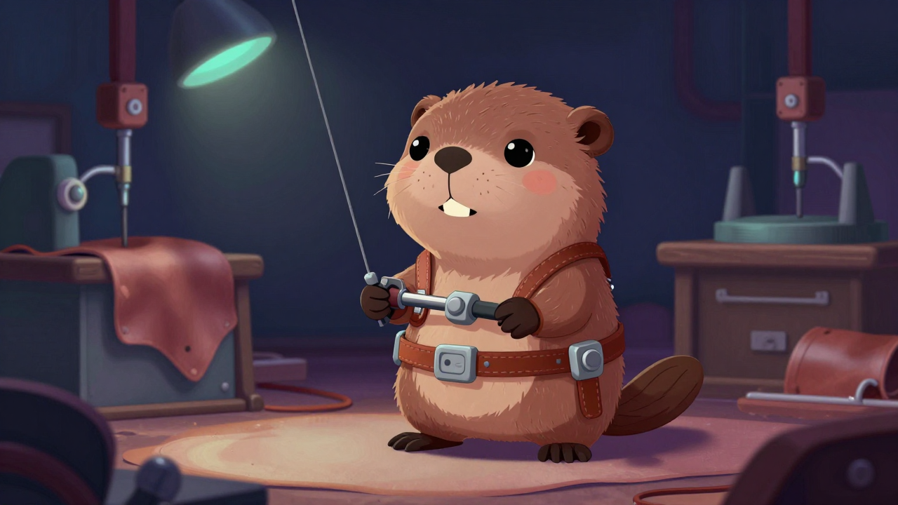 가죽신장원 직업 종사자가 업무를 수행하는 모습