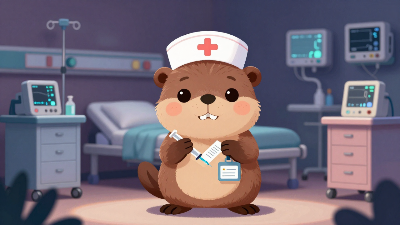 간호사 직업 종사자가 업무를 수행하는 모습