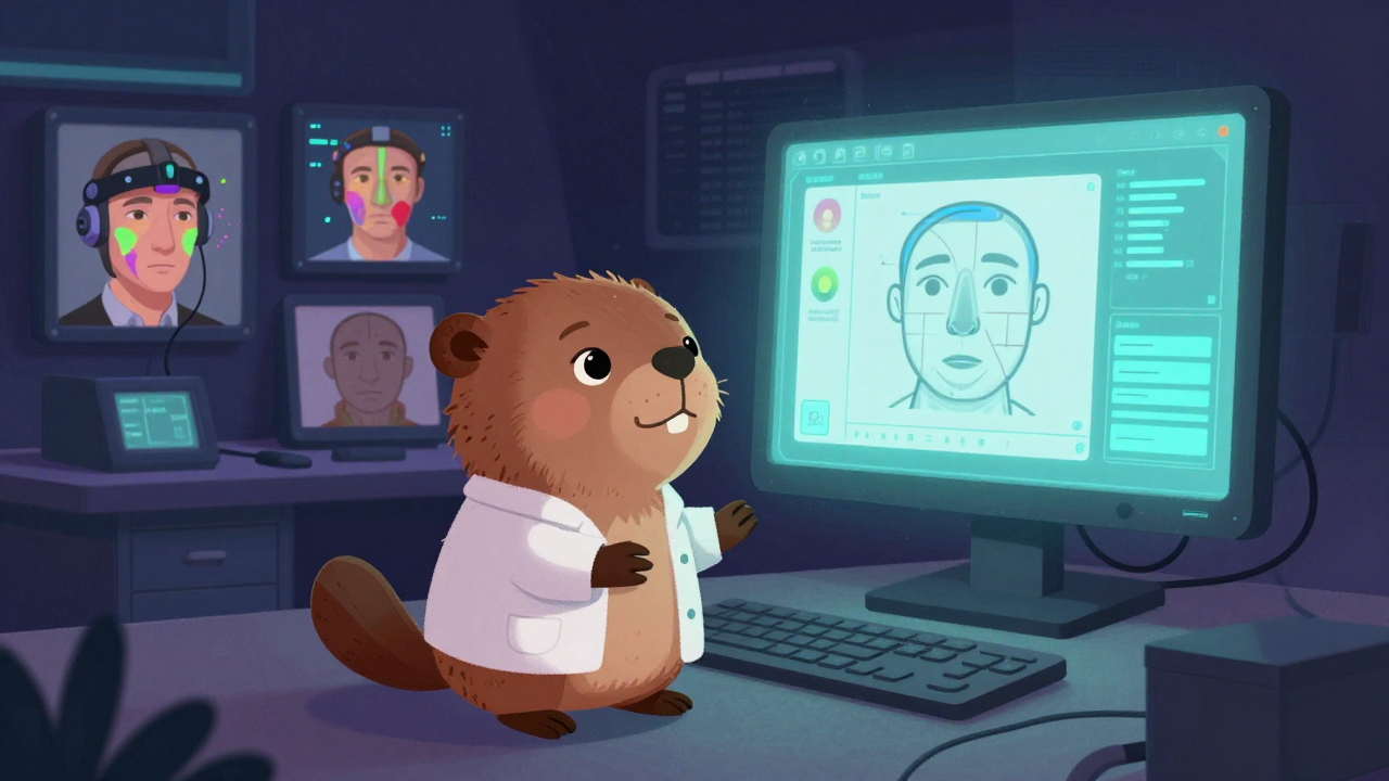 감성인식기술전문가 직업 종사자가 업무를 수행하는 모습