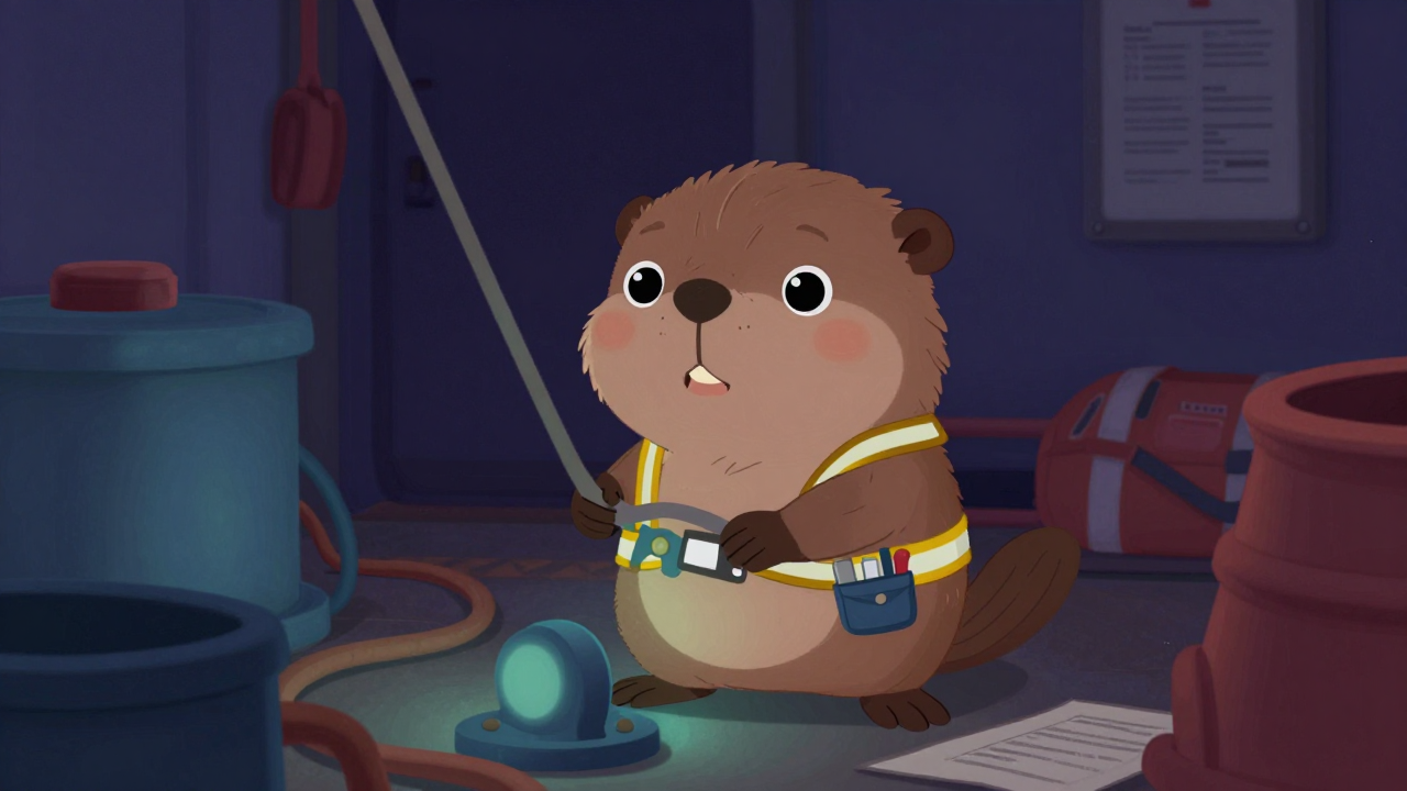 갑판원 직업 종사자가 업무를 수행하는 모습