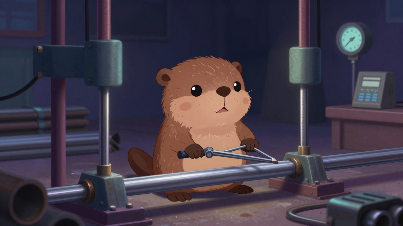 강관교정원 직업 종사자가 업무를 수행하는 모습