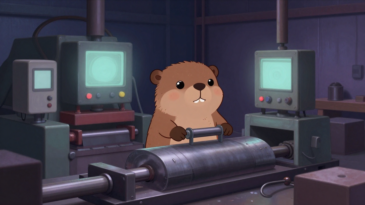 강편압연원 직업 종사자가 업무를 수행하는 모습