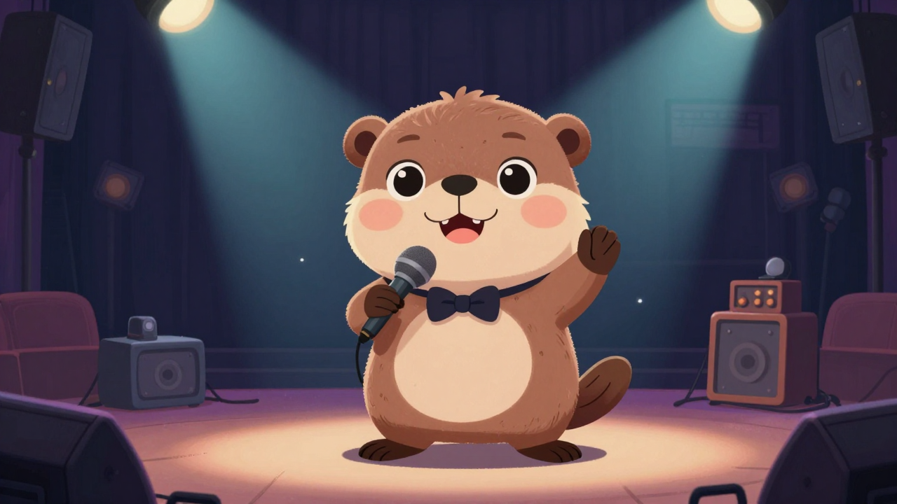 개그맨 직업 종사자가 업무를 수행하는 모습