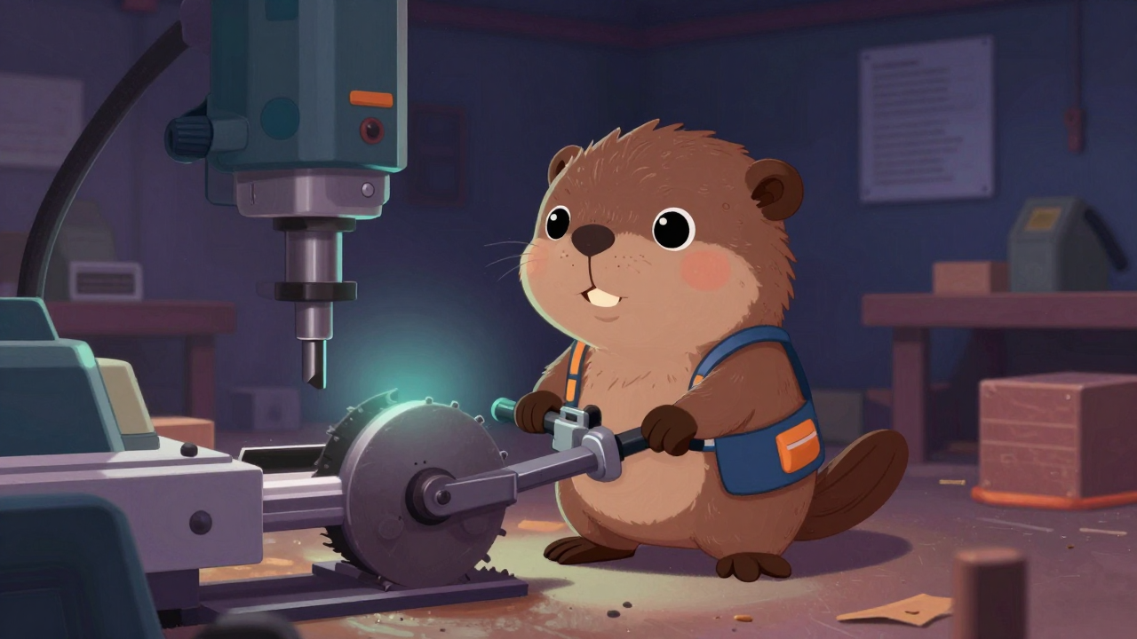 갱립톱조작원 직업 종사자가 업무를 수행하는 모습