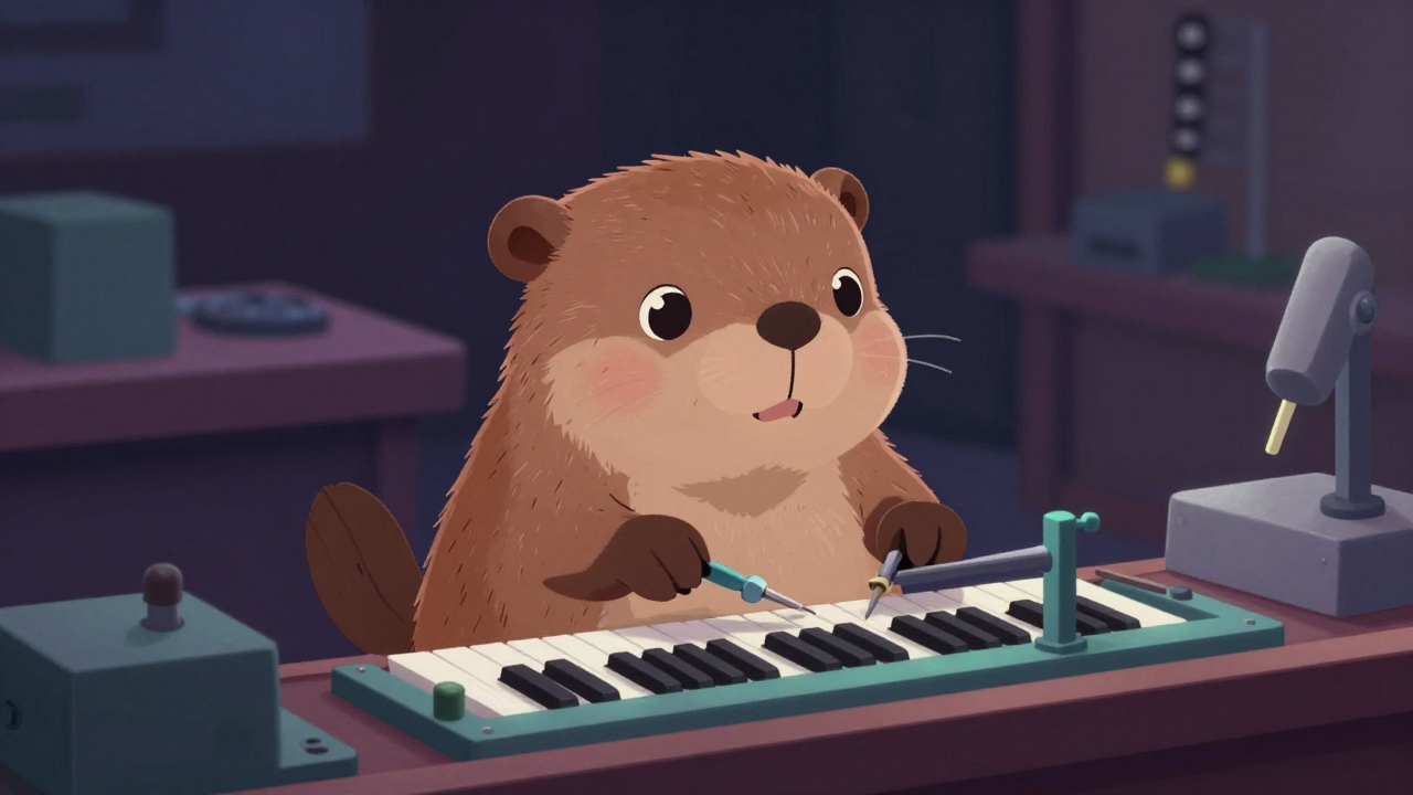 건반악기부품조립원 직업 종사자가 업무를 수행하는 모습