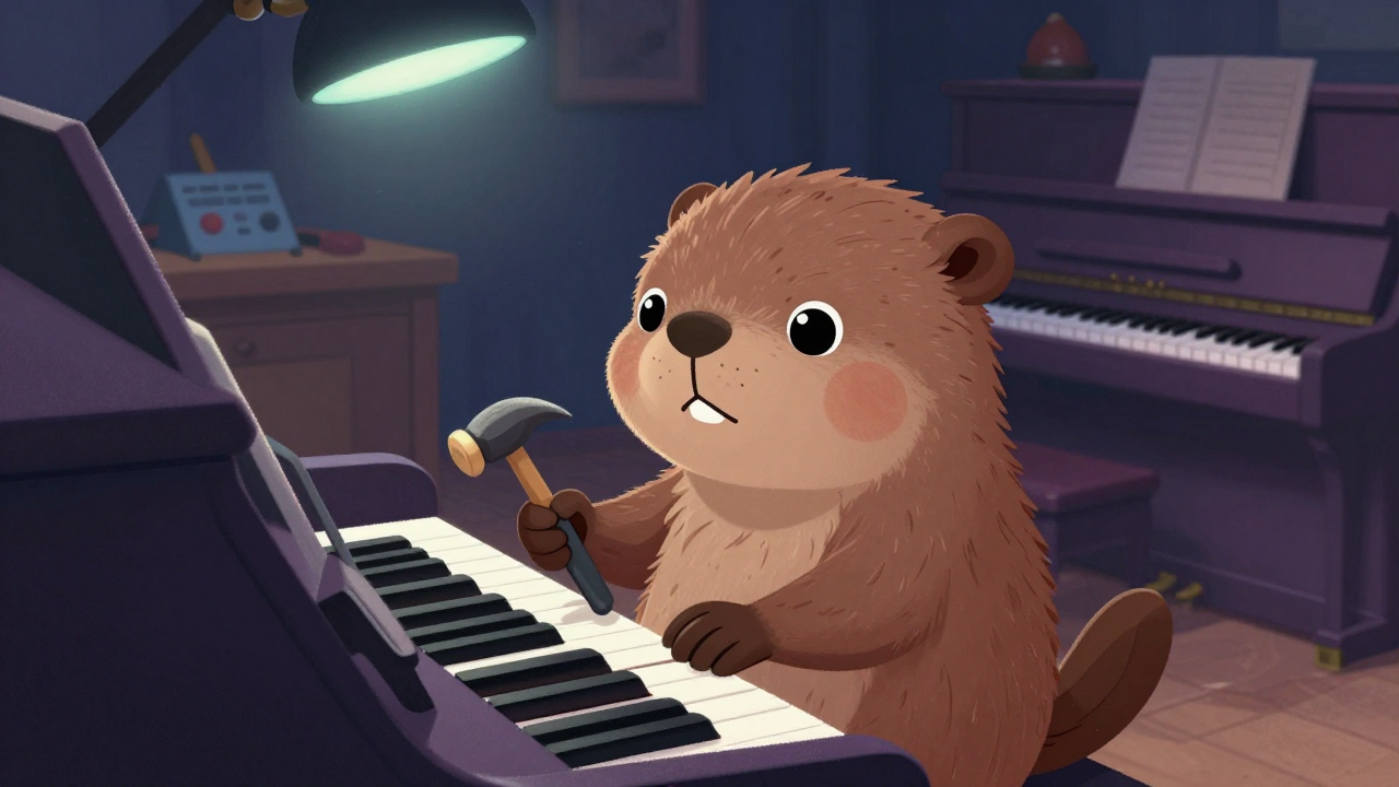 건반악기수리원 직업 종사자가 업무를 수행하는 모습