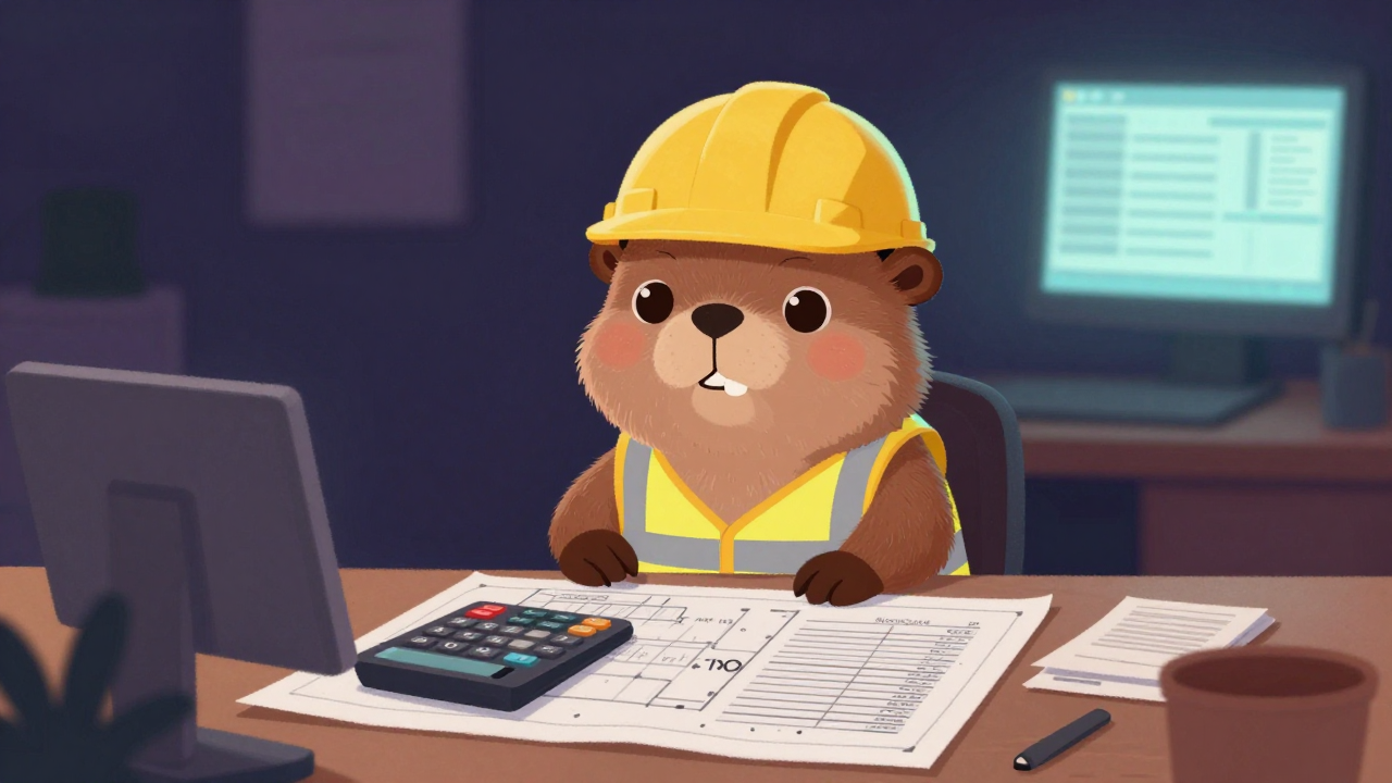 건설견적원 직업 종사자가 업무를 수행하는 모습