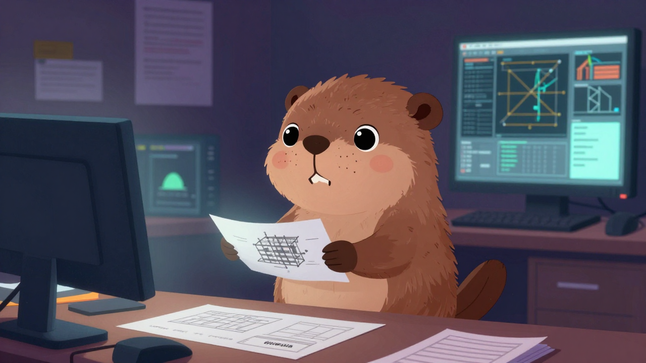 건설구조기술자 직업 종사자가 업무를 수행하는 모습