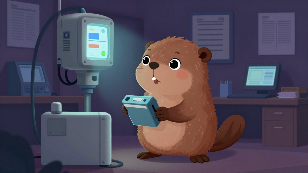 검침사무원 직업 종사자가 업무를 수행하는 모습