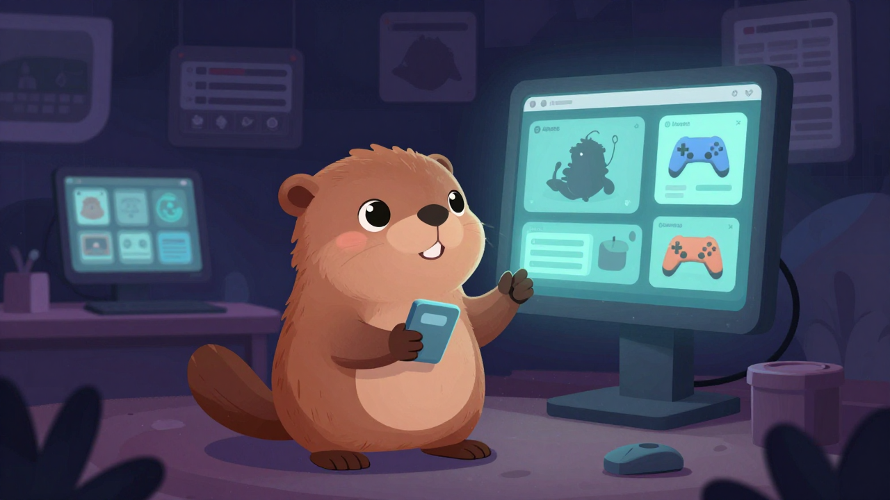 게임UI디자이너 직업 종사자가 업무를 수행하는 모습