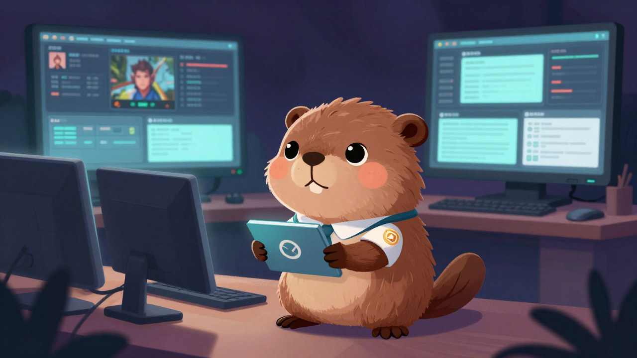 게임운영자 직업 종사자가 업무를 수행하는 모습