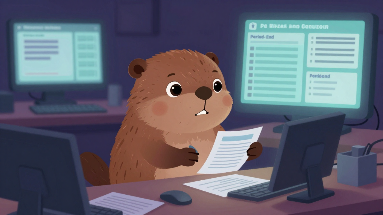 결산사무원 직업 종사자가 업무를 수행하는 모습