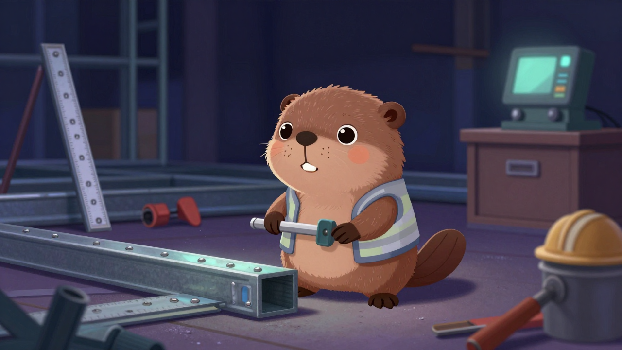 경량철골반장 직업 종사자가 업무를 수행하는 모습