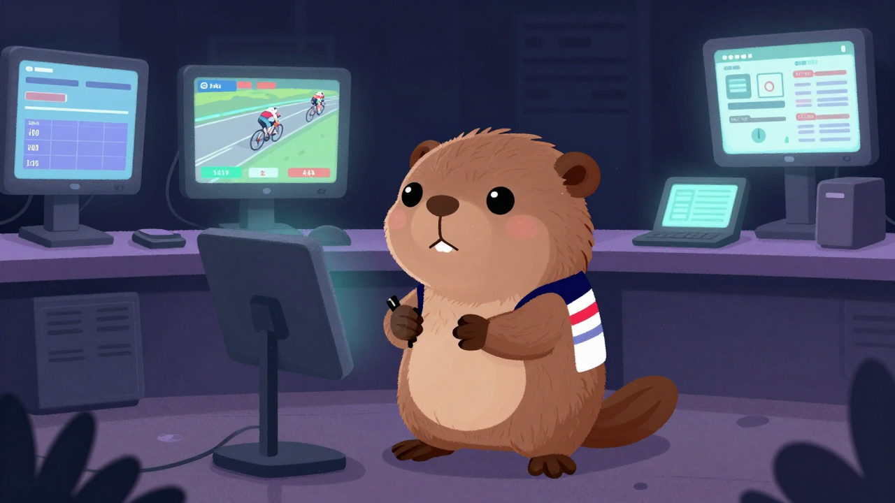 경륜선수관리원 직업 종사자가 업무를 수행하는 모습