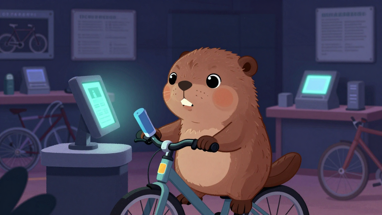 경륜자전거검차위원 직업 종사자가 업무를 수행하는 모습