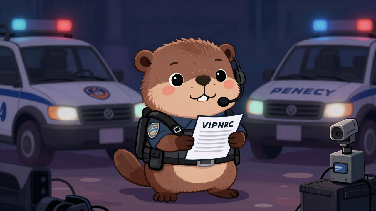 경호원 직업 종사자가 업무를 수행하는 모습