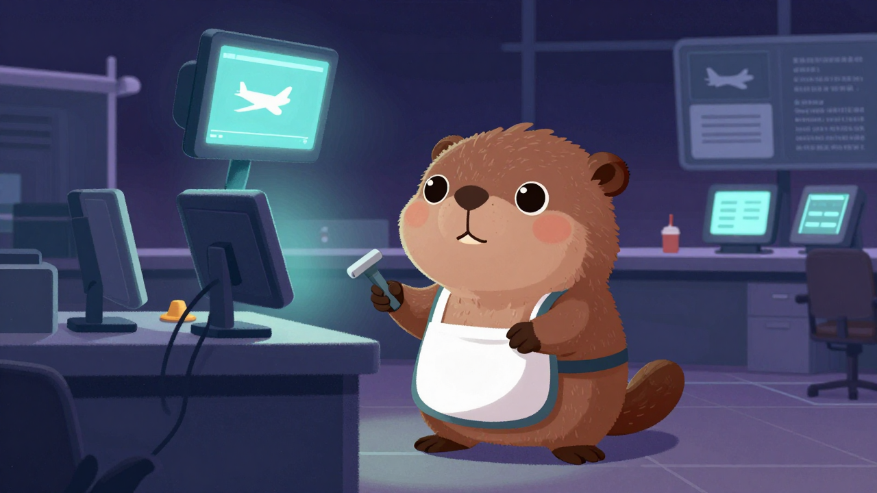 계류장관리원 직업 종사자가 업무를 수행하는 모습