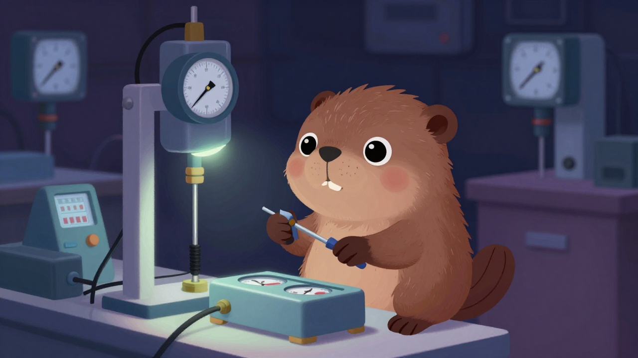 계측기기수리원 직업 종사자가 업무를 수행하는 모습