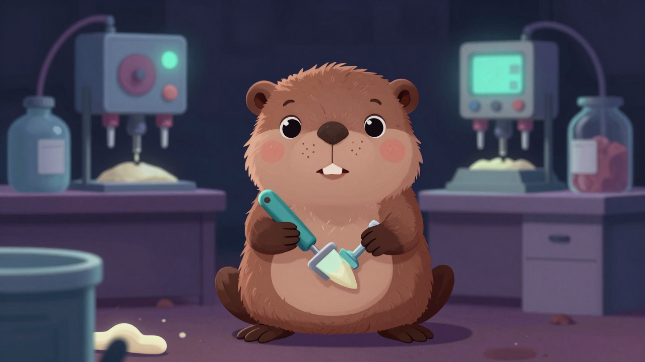 고무접착제혼합원 직업 종사자가 업무를 수행하는 모습