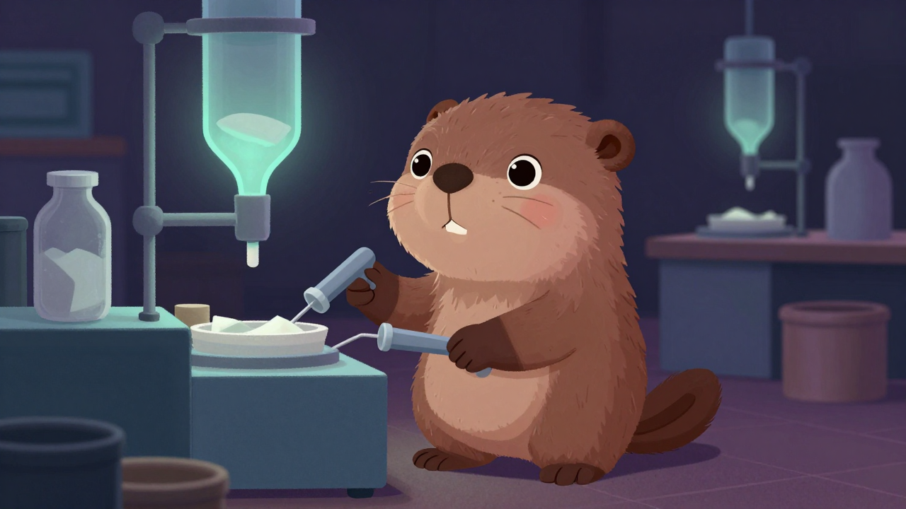 고무컴파운딩작업원 직업 종사자가 업무를 수행하는 모습