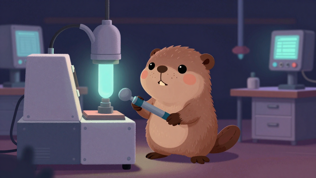 고온피면처리기조작원 직업 종사자가 업무를 수행하는 모습