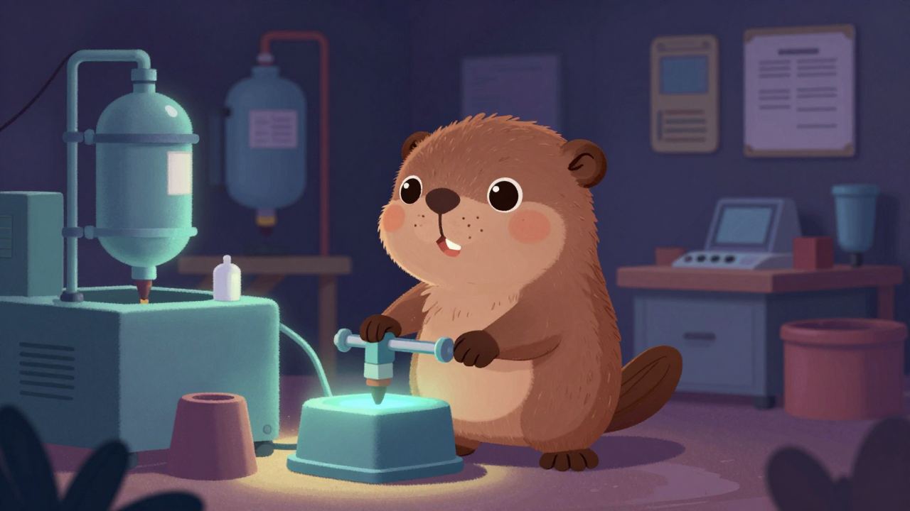 고해기조작원 직업 종사자가 업무를 수행하는 모습