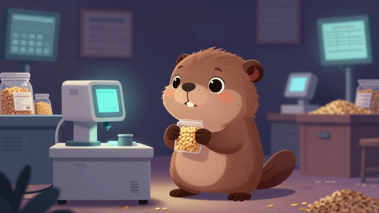 곡물가공품검사원 직업 종사자가 업무를 수행하는 모습