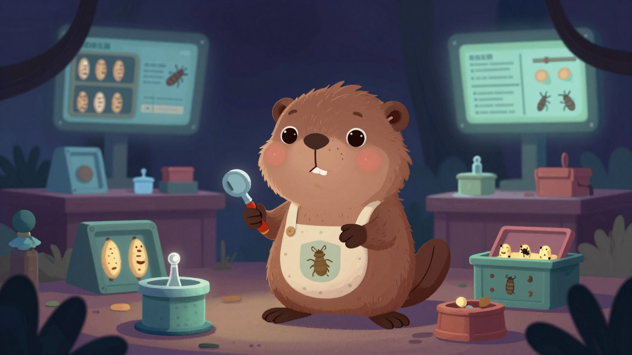 곤충양식자 직업 종사자가 업무를 수행하는 모습