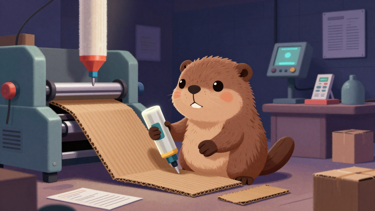 골판지제조원 직업 종사자가 업무를 수행하는 모습