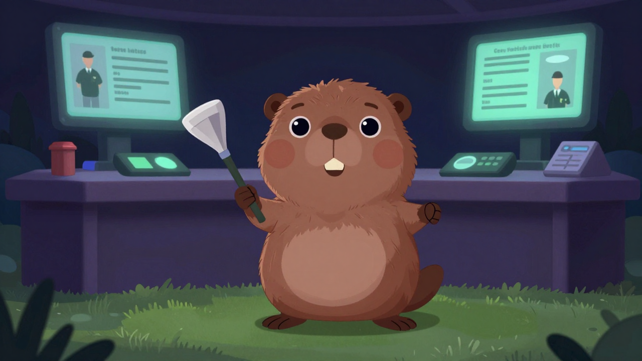 골프경기진행자 직업 종사자가 업무를 수행하는 모습