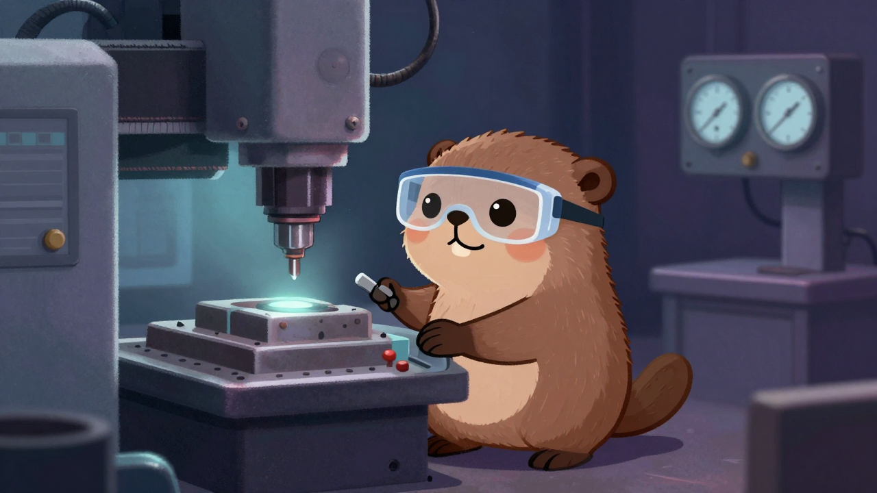 공작기계조작원 직업 종사자가 업무를 수행하는 모습