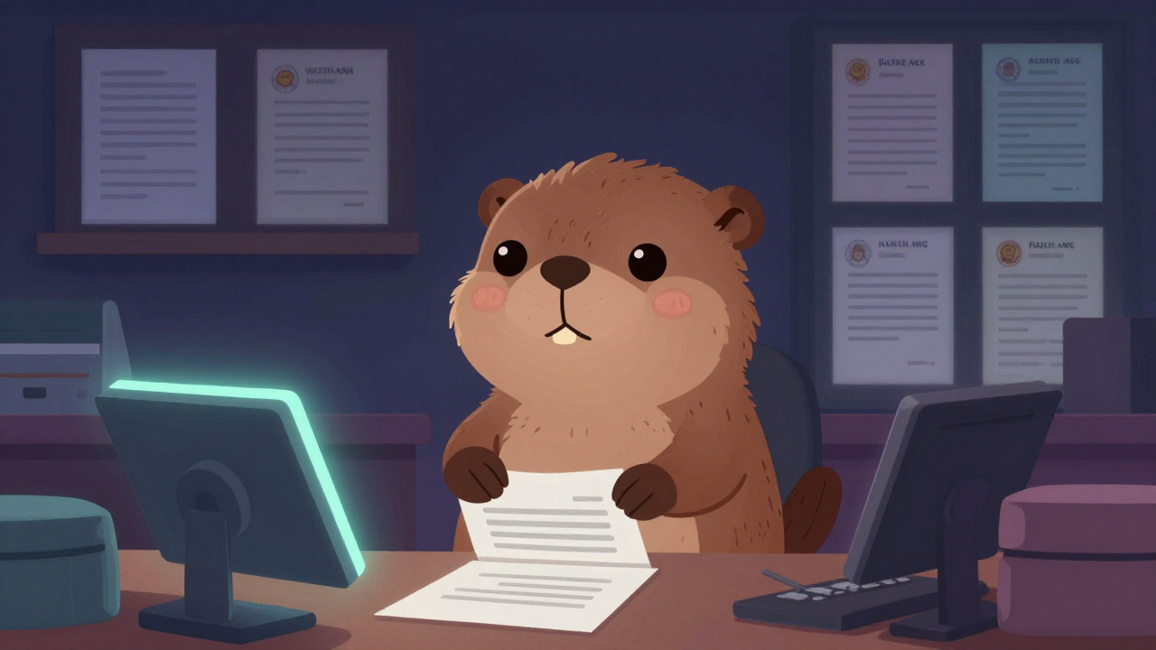 공증인 직업 종사자가 업무를 수행하는 모습