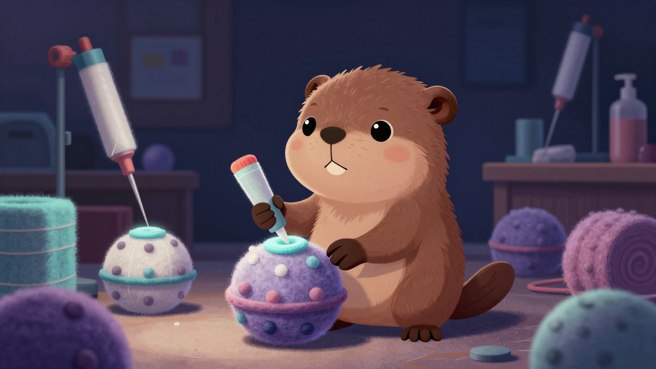 공펠트접착원 직업 종사자가 업무를 수행하는 모습