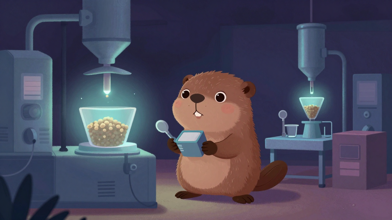 과립기조작원 직업 종사자가 업무를 수행하는 모습