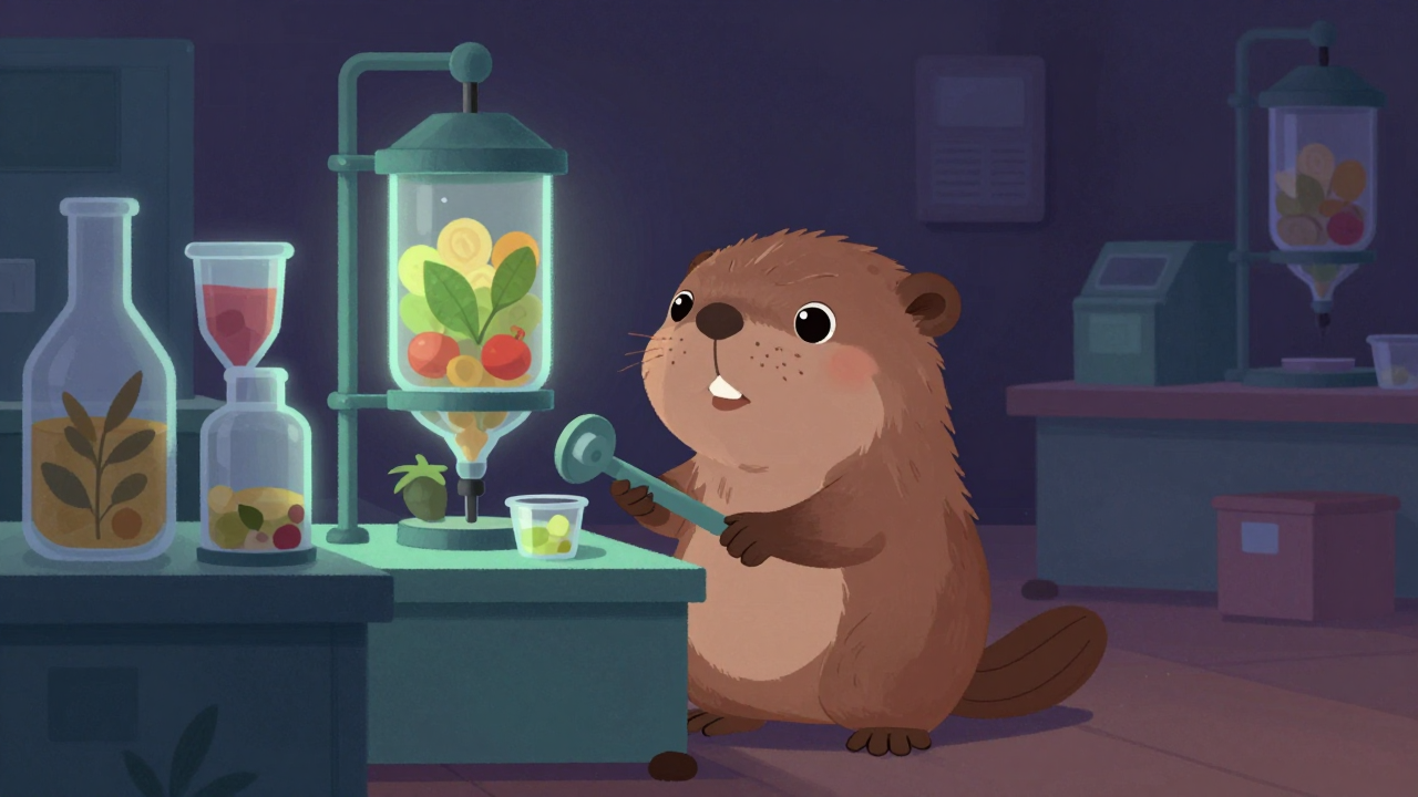 과실착즙기조작원 직업 종사자가 업무를 수행하는 모습