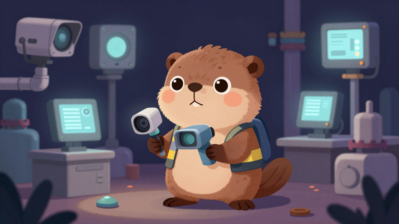 관로시설점검원 직업 종사자가 업무를 수행하는 모습